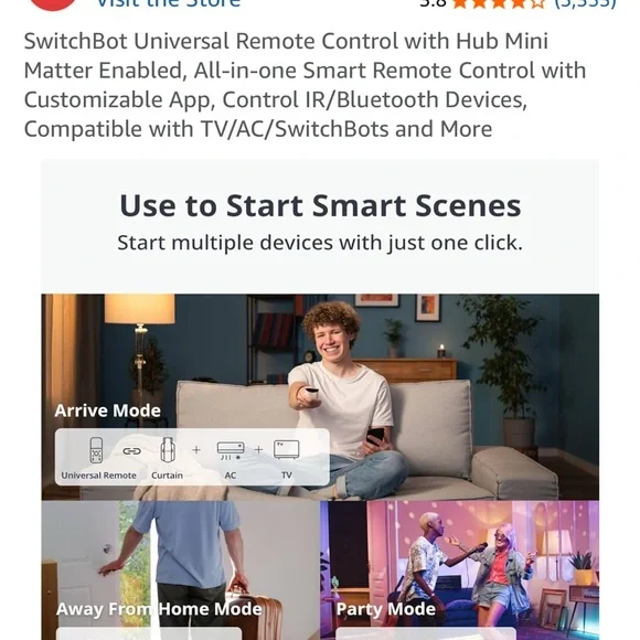 SwitchBot Universal Remote Universal Remote Control with Hub Mini - White - Picture 3 of 10